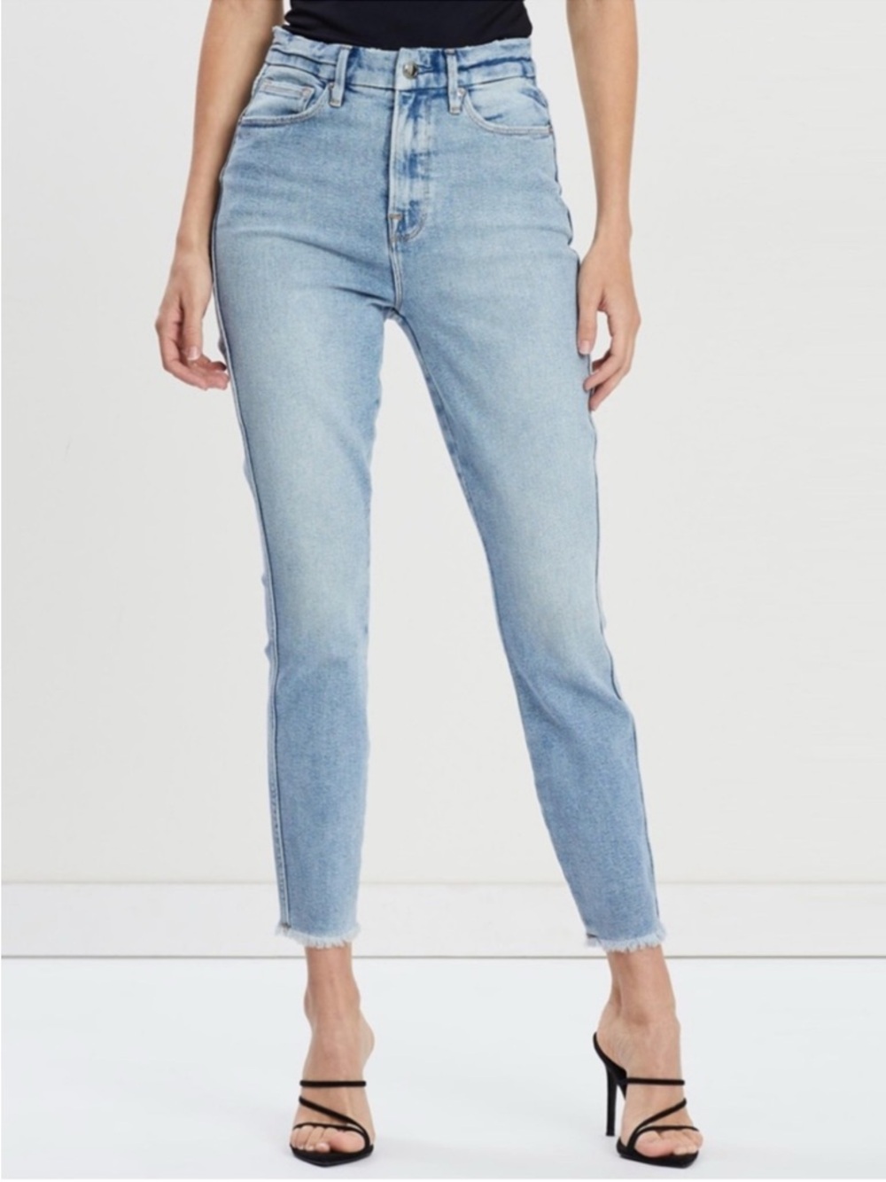 GOOD AMERICAN Good Curve Skinny Crop Jeans Light Wash Size 4/27